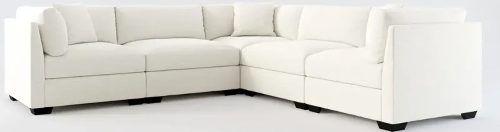 Beckham Foam Comfort 5-Piece Sectional - Living Large White