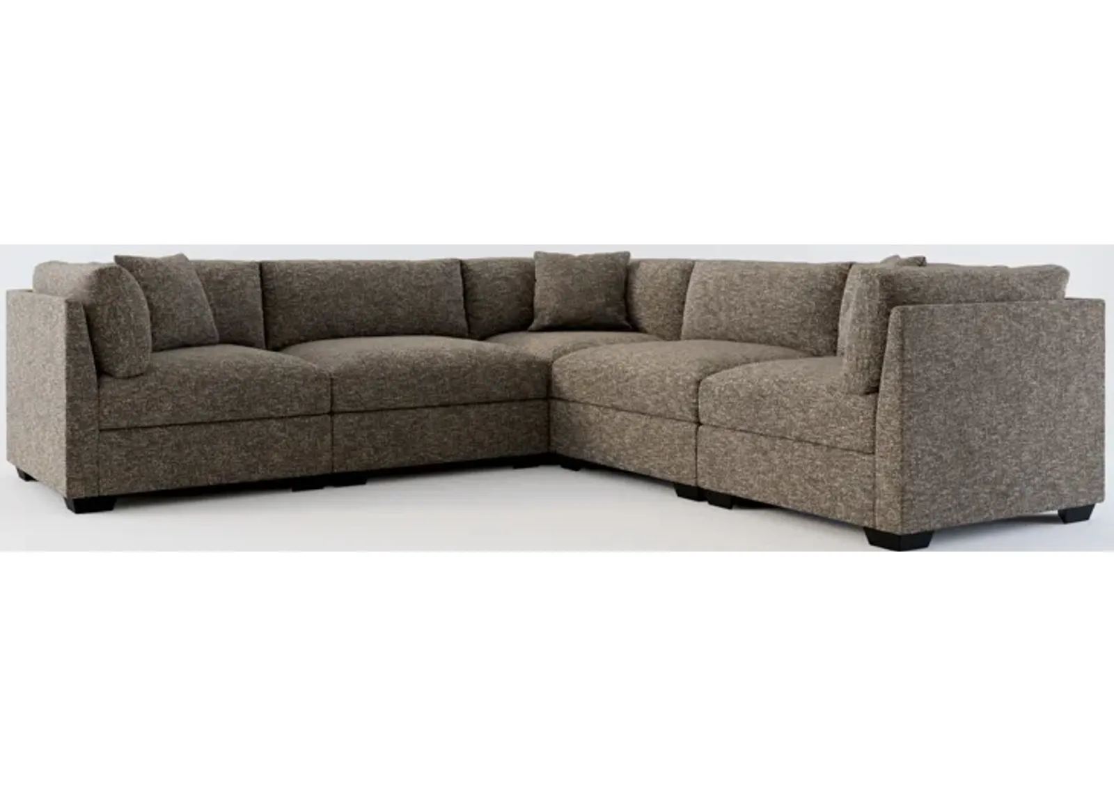 Beckham Foam Comfort 5-Piece Sectional - M Walnut