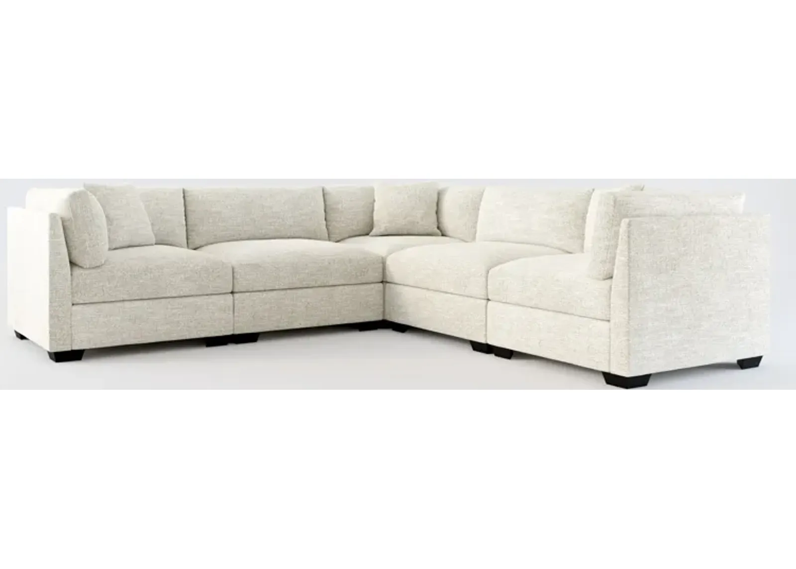 Beckham Foam Comfort 5-Piece Sectional - M Ivory