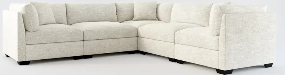 Beckham Foam Comfort 5-Piece Sectional - M Ivory