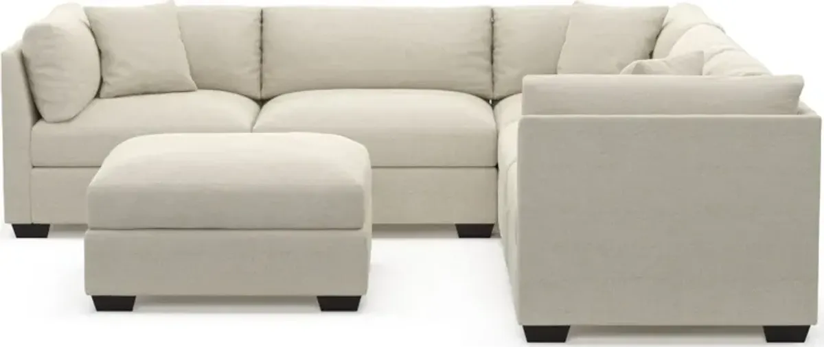 Beckham Foam Comfort 5-Piece Sectional and Ottoman - Curious Pearl