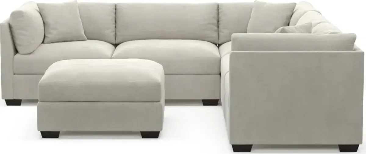 Beckham Foam Comfort 5-Piece Sectional and Ottoman - Laurent Beach