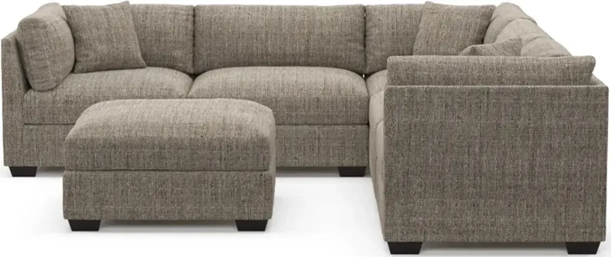 Beckham Foam Comfort 5-Piece Sectional and Ottoman - Mason Flint