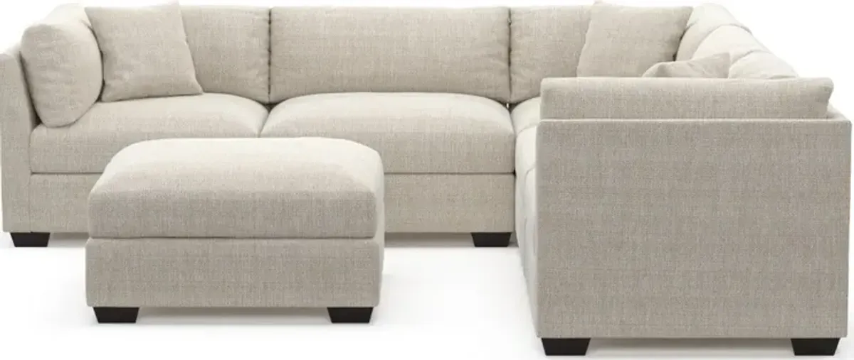 Beckham Foam Comfort 5-Piece Sectional and Ottoman - Mason Porcelain