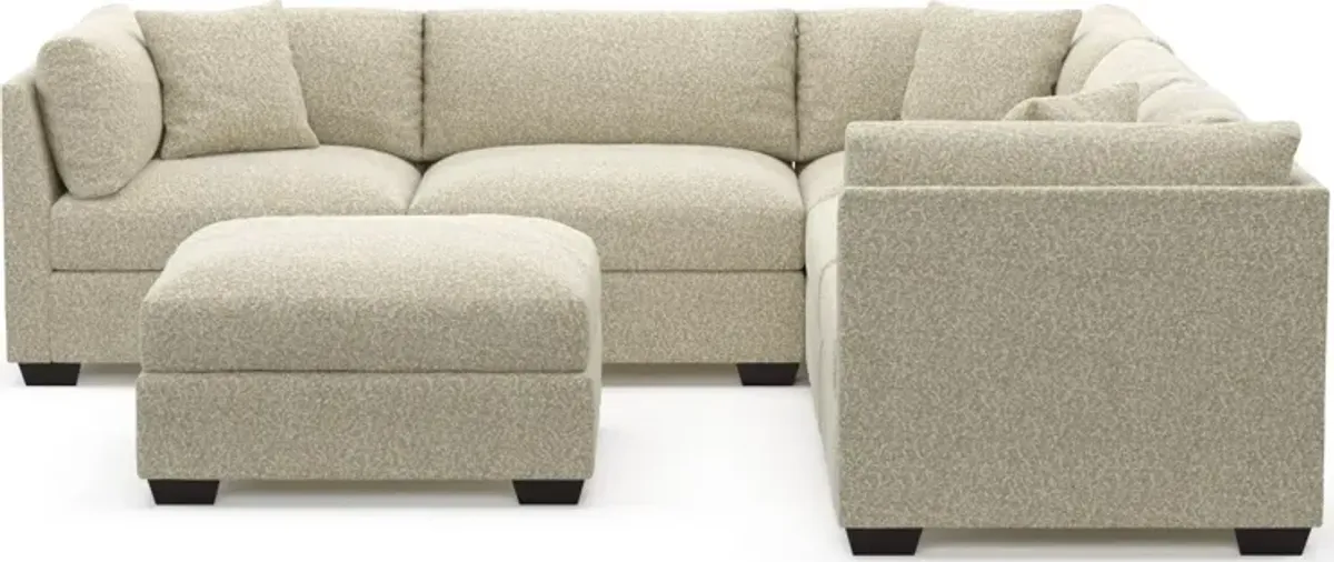 Beckham Foam Comfort 5-Piece Sectional and Ottoman - Bloke Cotton