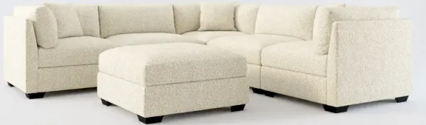 Beckham Foam Comfort 5-Piece Sectional and Ottoman - Bloke Cotton