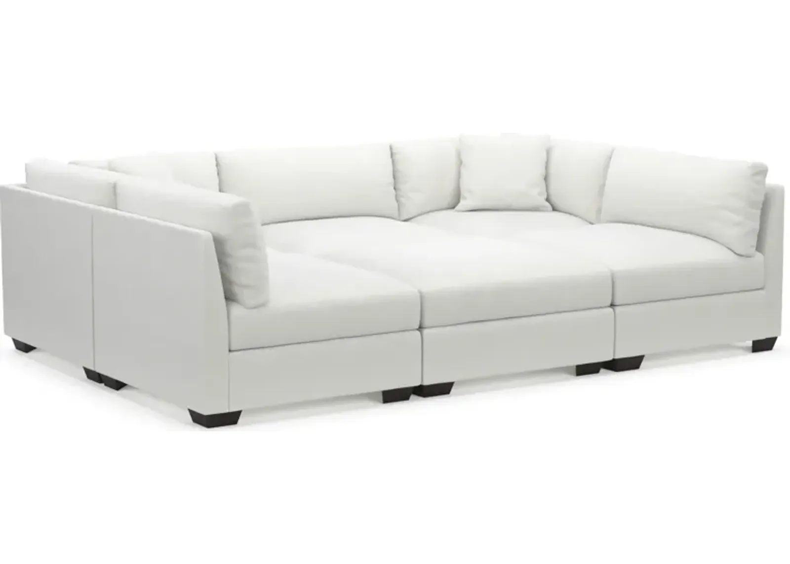 Beckham Foam Comfort 6-Piece Pit Sectional - Contessa Vanilla