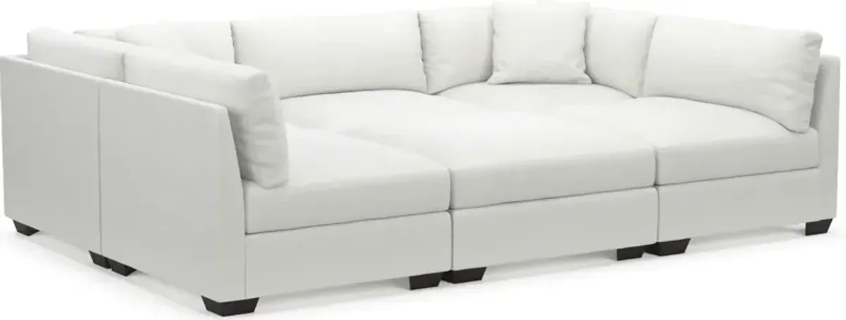 Beckham Foam Comfort 6-Piece Pit Sectional - Contessa Vanilla