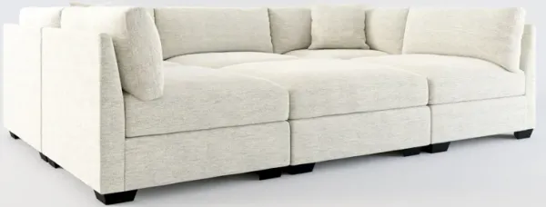 Beckham Foam Comfort 6-Piece Pit Sectional  - Merino Chalk