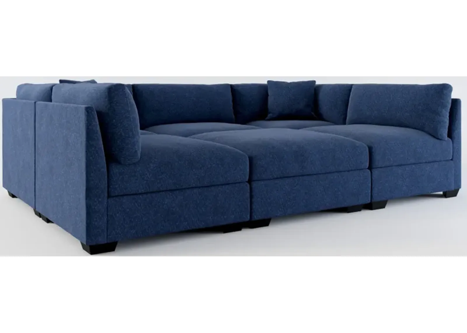 Beckham Foam Comfort 6-Piece Pit Sectional  - Oslo Navy