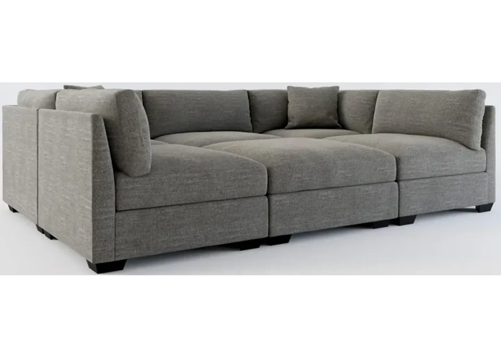 Beckham Foam Comfort 6-Piece Pit Sectional  - Curious Charcoal