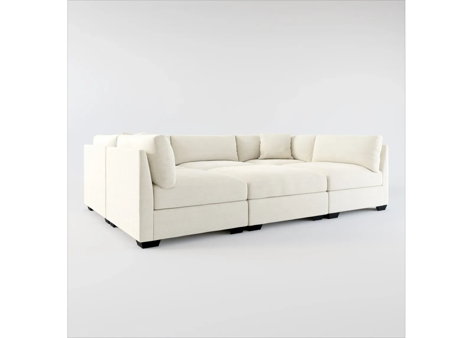 Beckham Foam Comfort 6-Piece Pit Sectional  - Curious Pearl