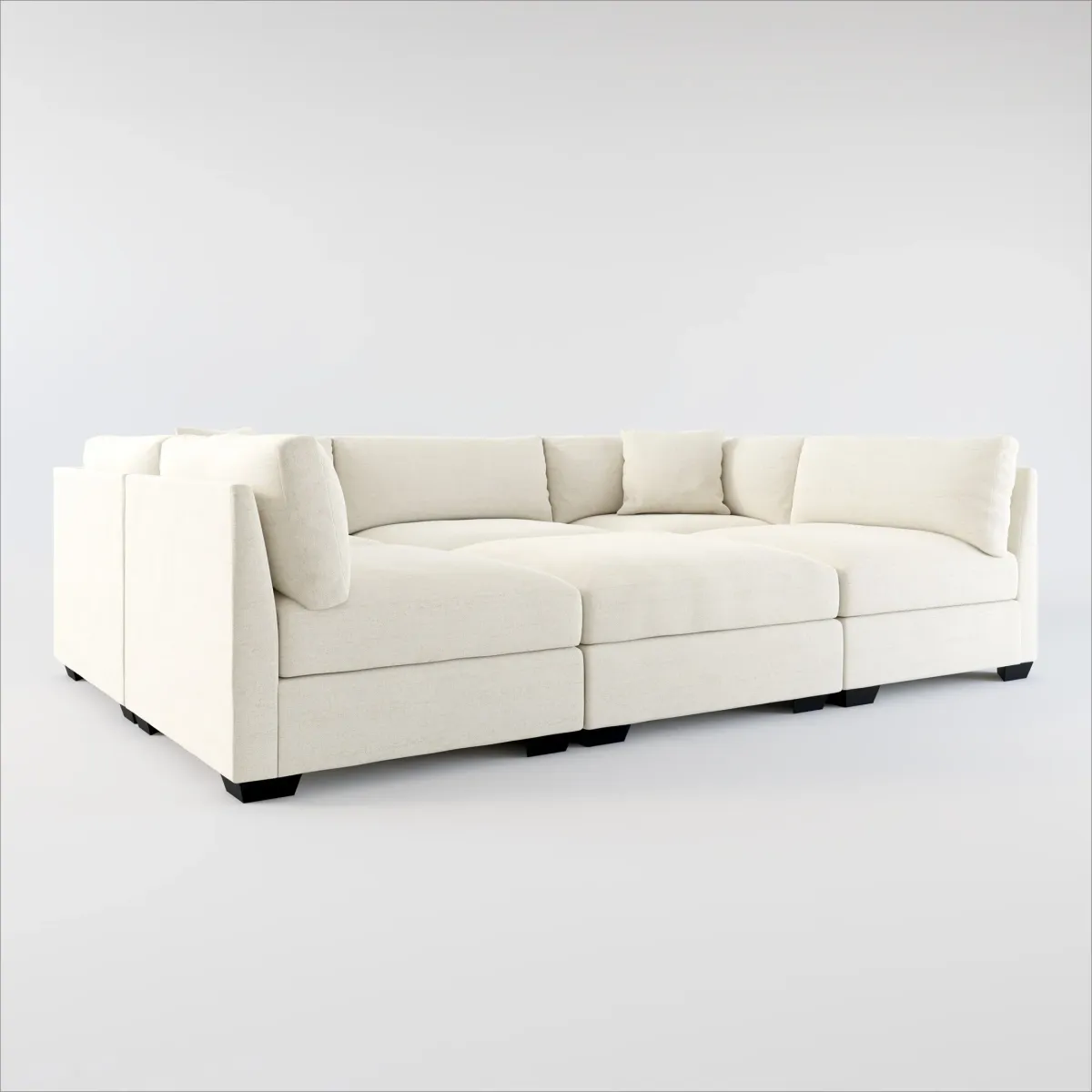 Beckham Foam Comfort 6-Piece Pit Sectional  - Curious Pearl