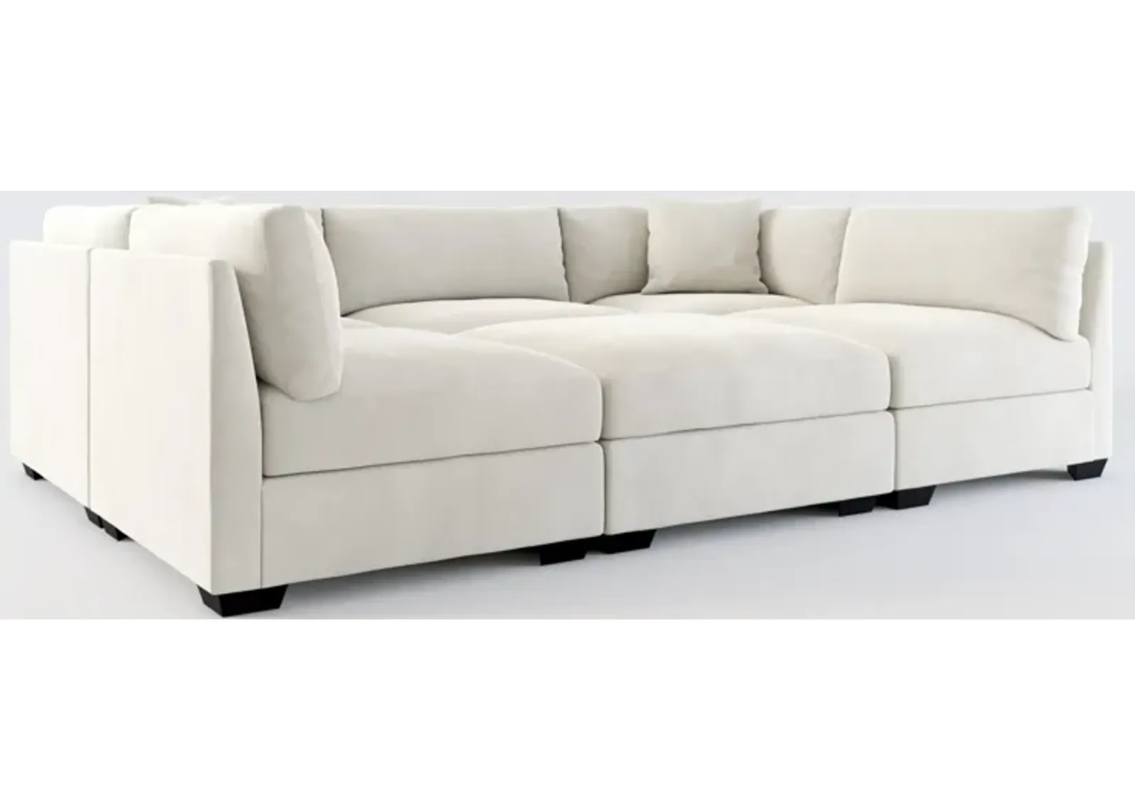 Beckham Foam Comfort 6-Piece Pit Sectional  - Laurent Beach