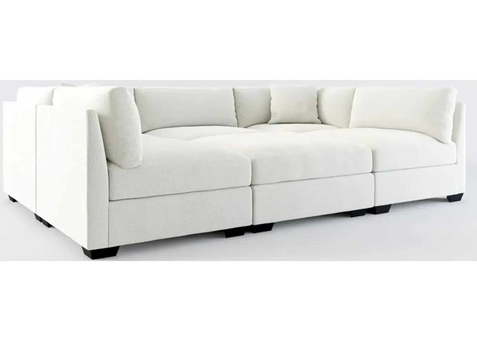 Beckham Foam Comfort 6-Piece Pit Sectional  - Oslo Snow