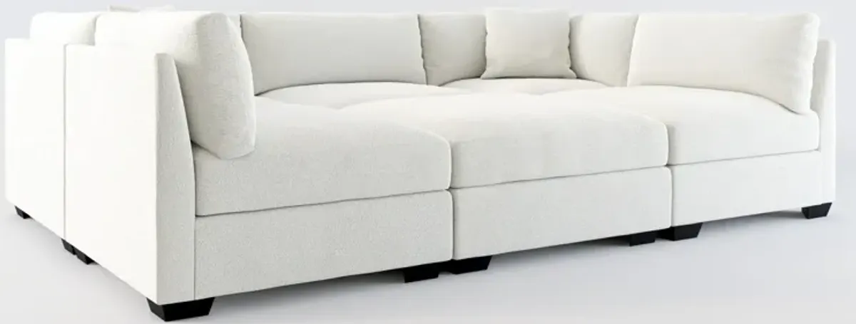 Beckham Foam Comfort 6-Piece Pit Sectional  - Oslo Snow