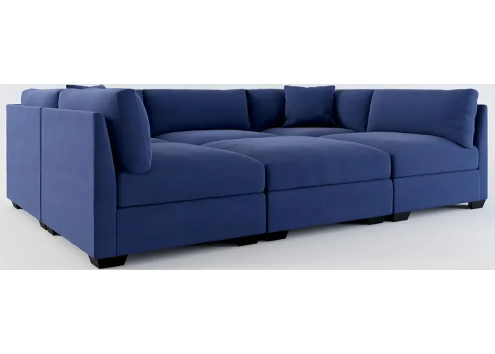 Beckham Foam Comfort 6-Piece Pit Sectional  - Abington Indigo