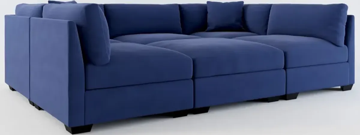 Beckham Foam Comfort 6-Piece Pit Sectional  - Abington Indigo