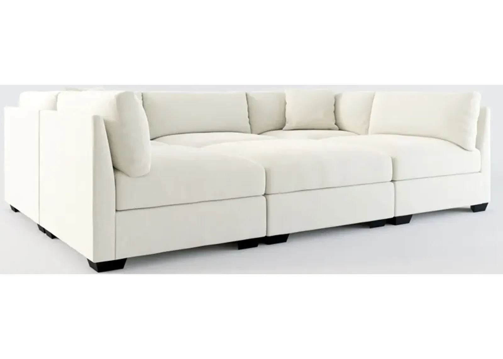 Beckham Foam Comfort 6-Piece Pit Sectional  - Anders Ivory