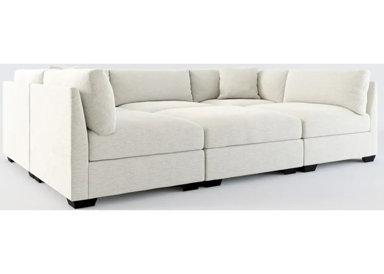 Beckham Foam Comfort 6-Piece Pit Sectional  - Everton Grey