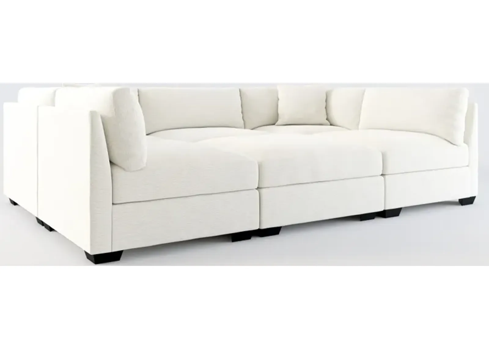 Beckham Foam Comfort 6-Piece Pit Sectional  - Living Large White