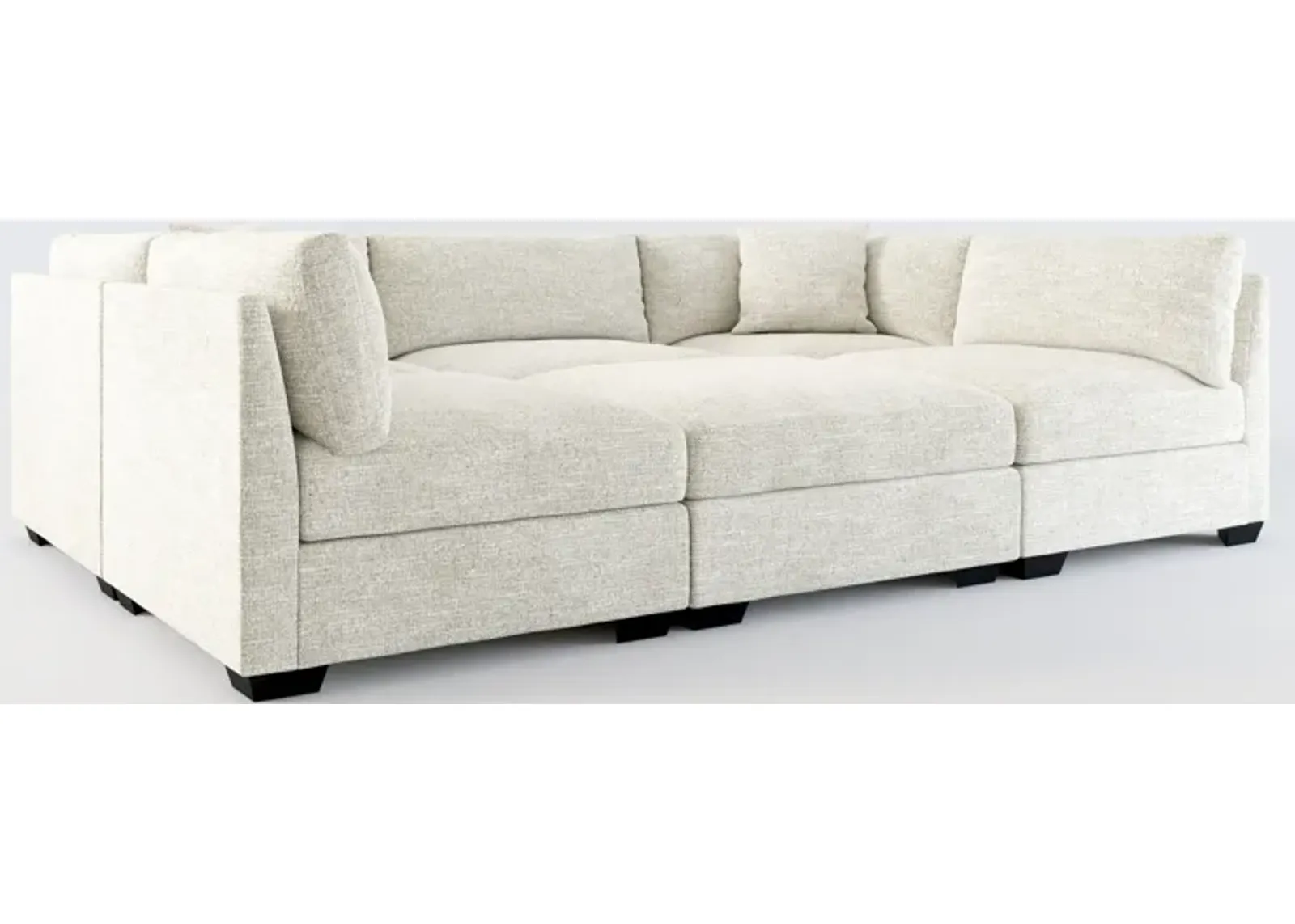 Beckham Foam Comfort 6-Piece Pit Sectional - M Ivory