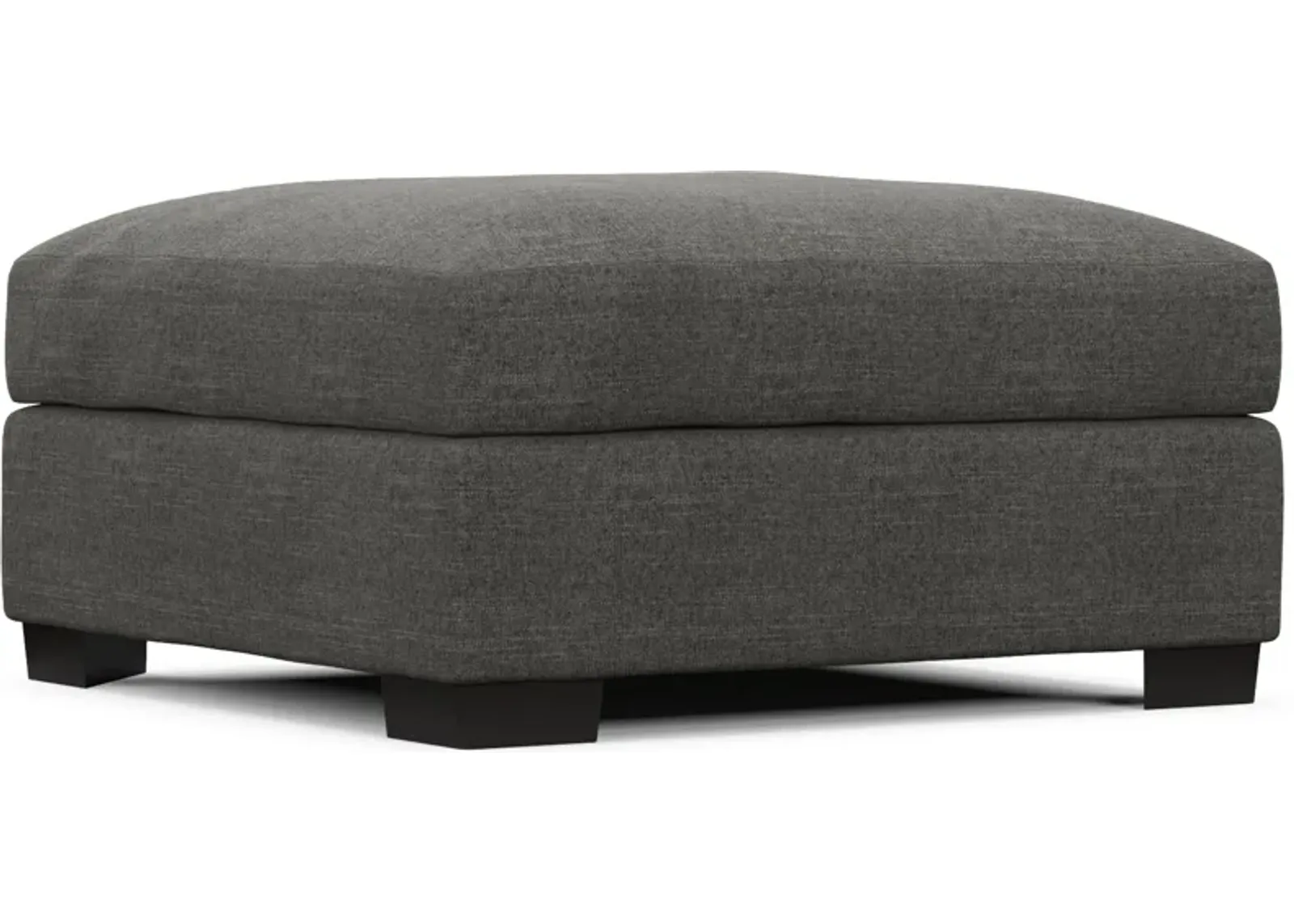 Beckham Hybrid Comfort Ottoman - Curious Charcoal