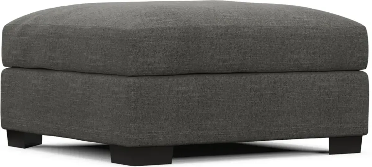 Beckham Hybrid Comfort Ottoman - Curious Charcoal