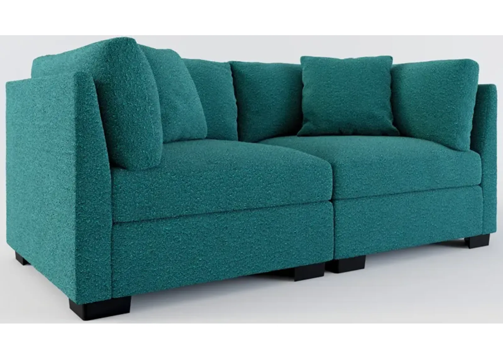 Beckham Hybrid Comfort 2-Piece Sofa - Bloke Peacock