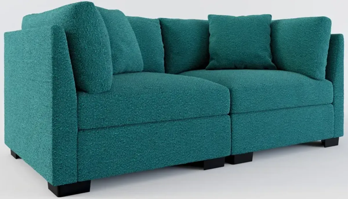 Beckham Hybrid Comfort 2-Piece Sofa - Bloke Peacock