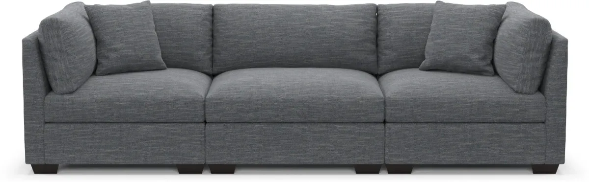 Beckham Hybrid Comfort 3-Piece Sofa - Dudley Indigo