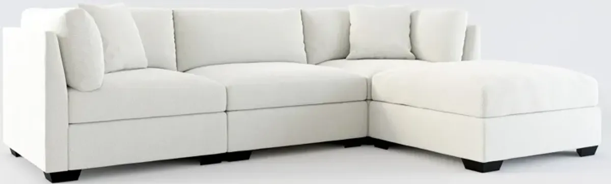 Beckham Hybrid Comfort 3-Piece Sofa and Ottoman - Oslo Snow