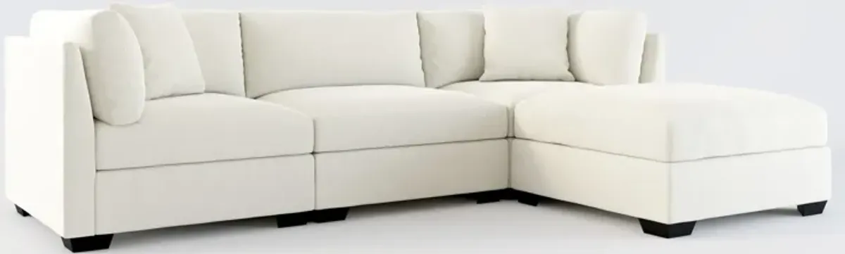 Beckham Hybrid Comfort 3-Piece Sofa and Ottoman - Anders Ivory