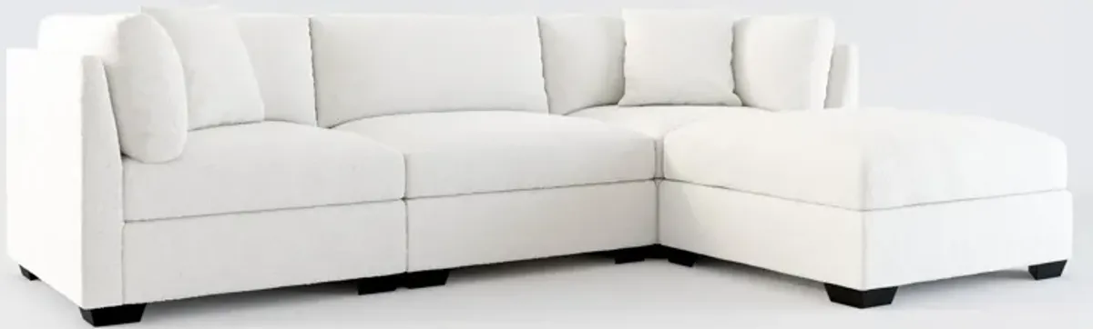 Beckham Hybrid Comfort 3-Piece Sofa and Ottoman - Bloke Snow