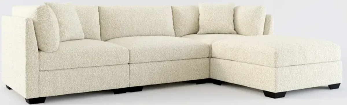 Beckham Hybrid Comfort 3-Piece Sofa and Ottoman - Bloke Cotton