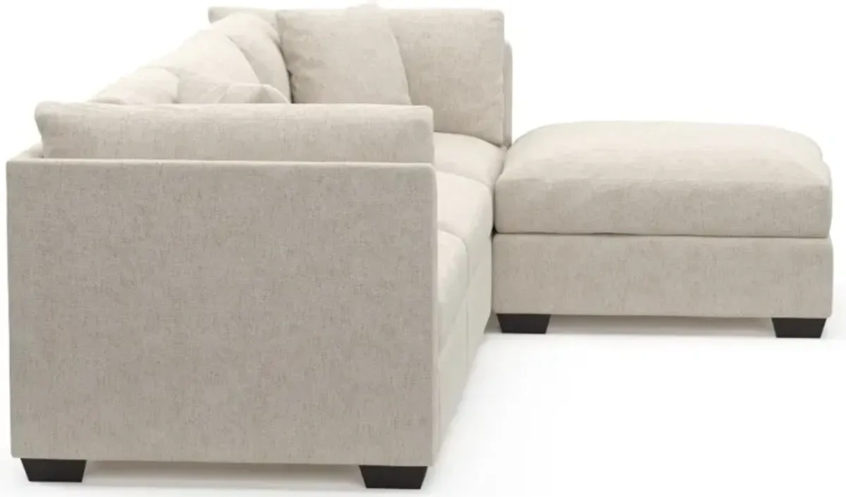 Beckham Hybrid Comfort 3-Piece Sofa and Ottoman - M Ivory