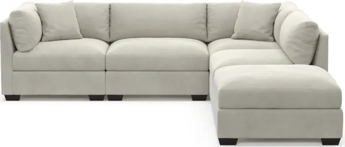 Beckham Hybrid Comfort 4-Piece Sectional and Ottoman - Laurent Beach