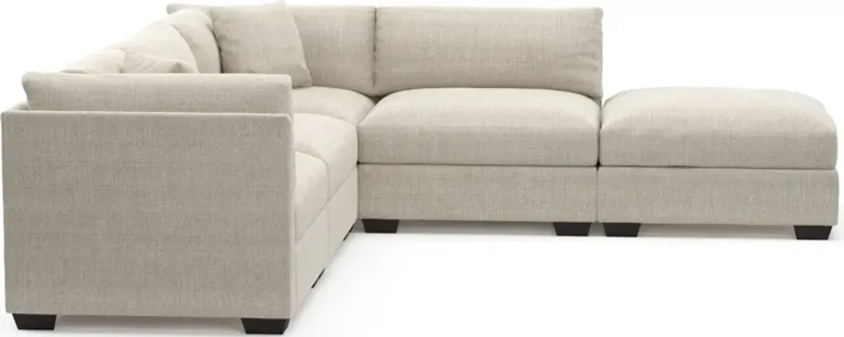 Beckham Hybrid Comfort 4-Piece Sectional and Ottoman - Mason Porcelain