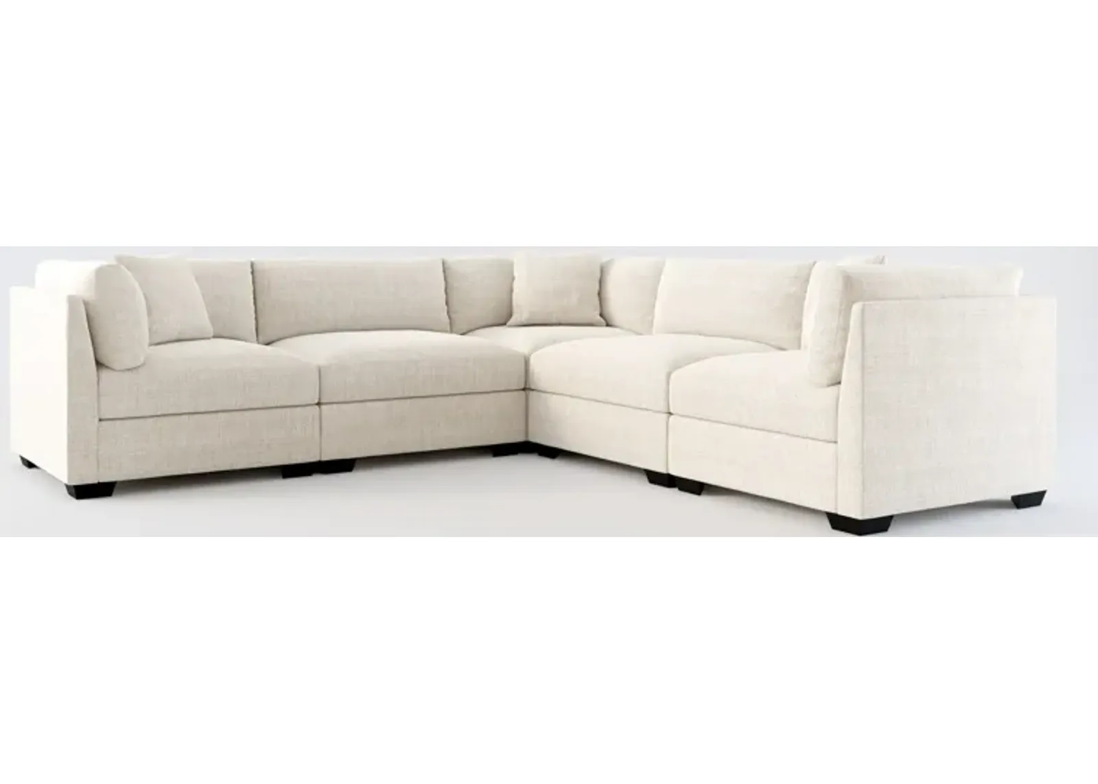 Beckham Hybrid Comfort 5-Piece Sectional - Mason Porcelain