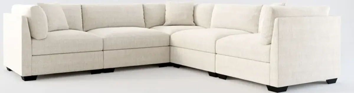 Beckham Hybrid Comfort 5-Piece Sectional - Mason Porcelain