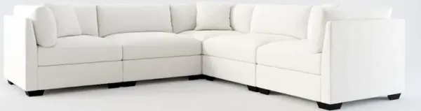 Beckham Hybrid Comfort 5-Piece Sectional - Bloke Snow