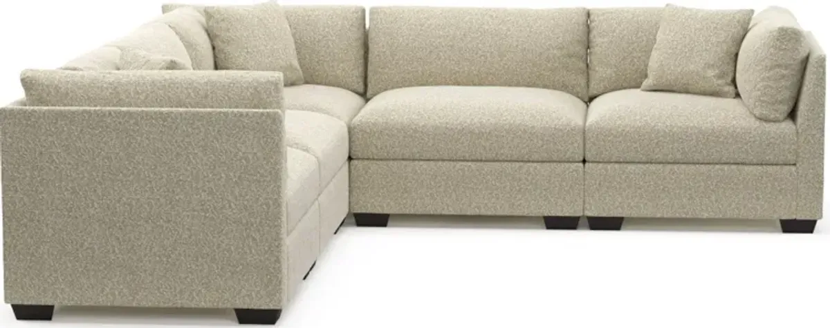 Beckham Hybrid Comfort 5-Piece Sectional - Bloke Cotton