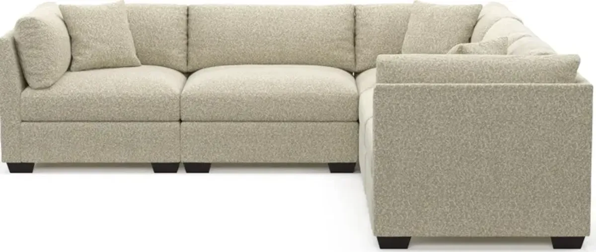 Beckham Hybrid Comfort 5-Piece Sectional - Bloke Cotton