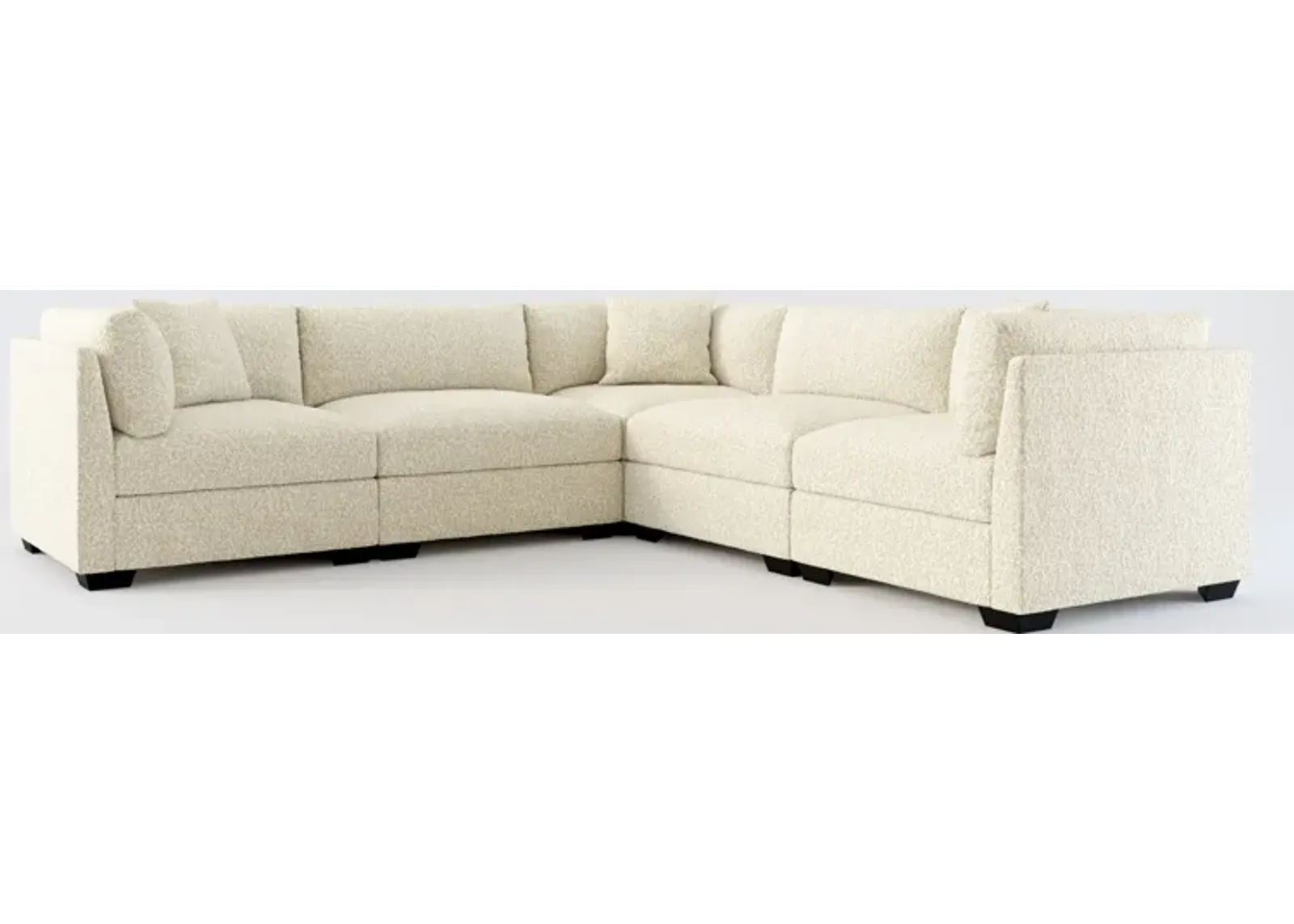 Beckham Hybrid Comfort 5-Piece Sectional - Bloke Cotton