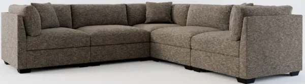 Beckham Hybrid Comfort 5-Piece Sectional - M Walnut