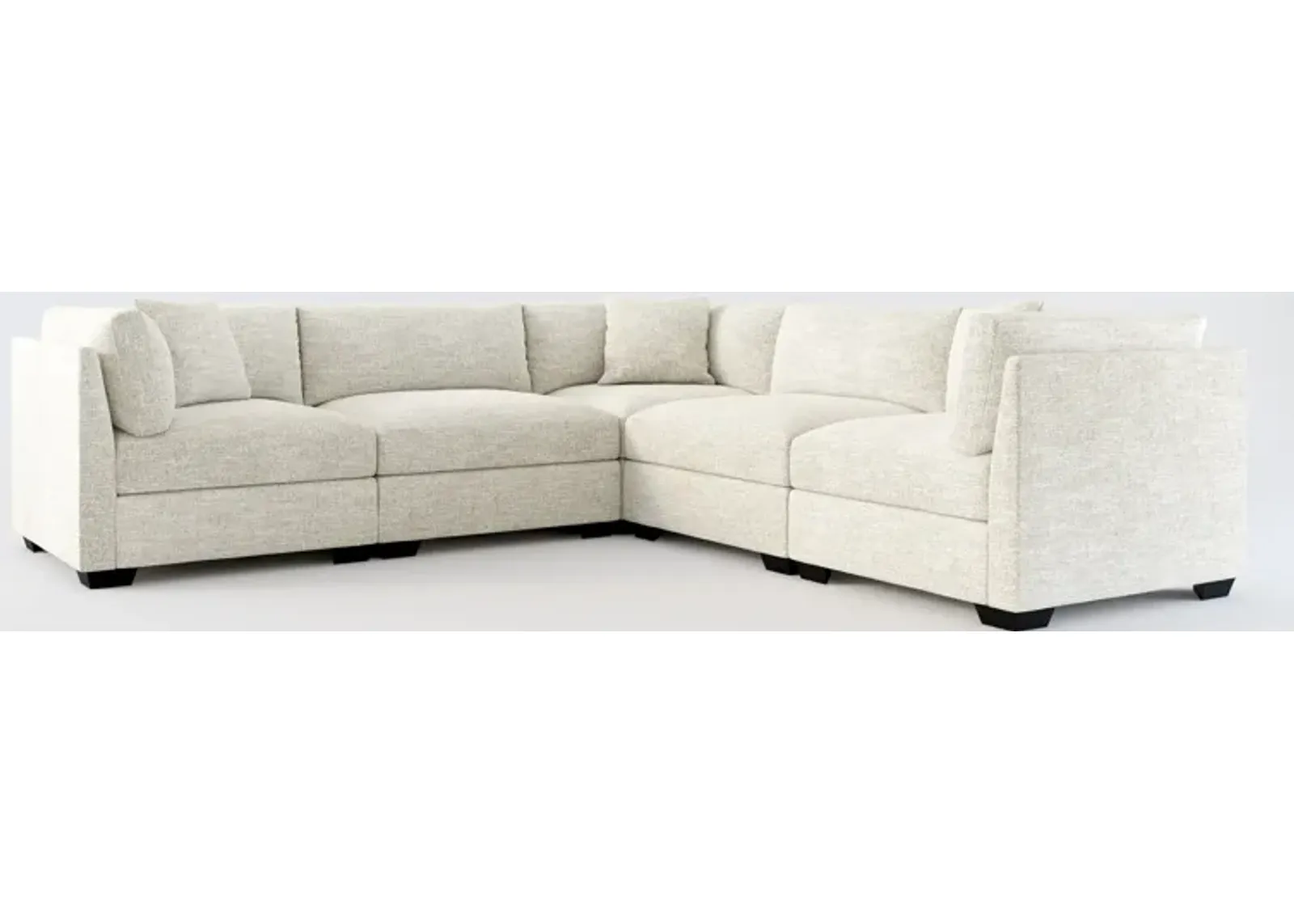 Beckham Hybrid Comfort 5-Piece Sectional - M Ivory