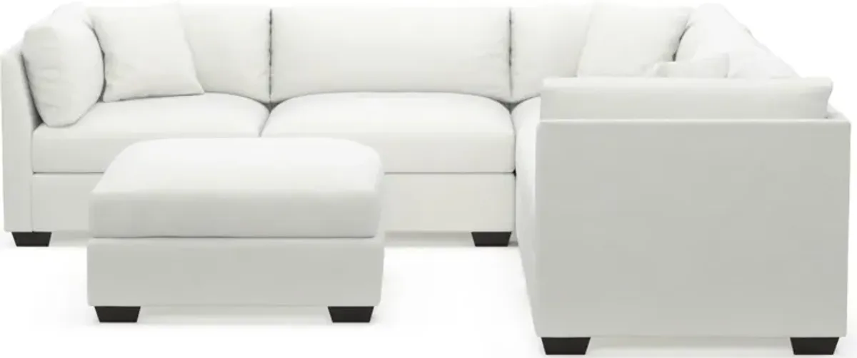 Beckham Hybrid Comfort 5-Piece Sectional and Ottoman - Contessa Vanilla