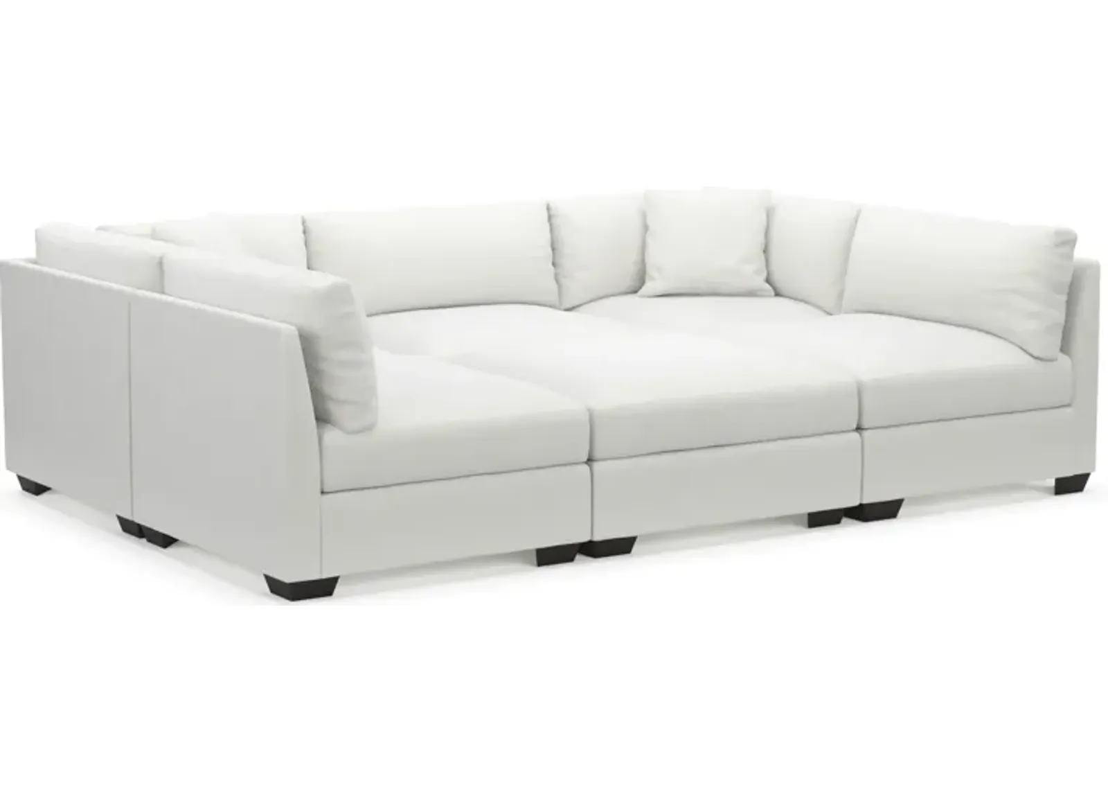 Beckham Hybrid Comfort 6-Piece Pit Sectional - Contessa Vanilla