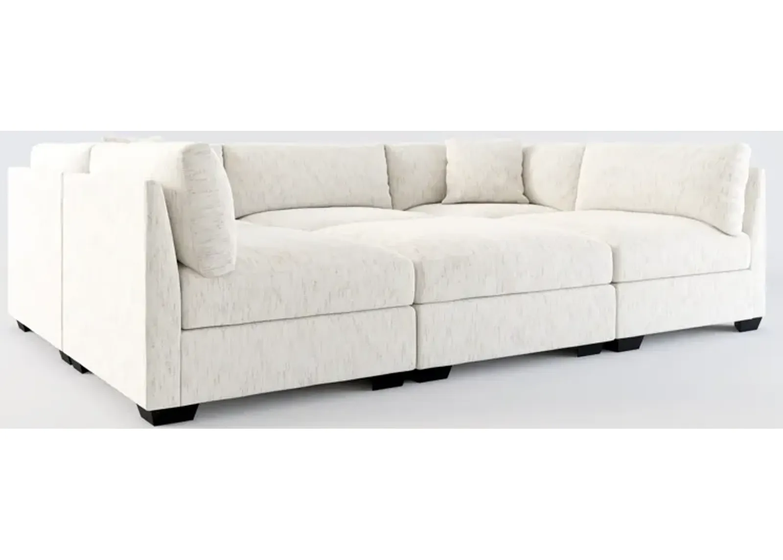 Beckham Hybrid Comfort 6-Piece Sectional - P.T. Cream