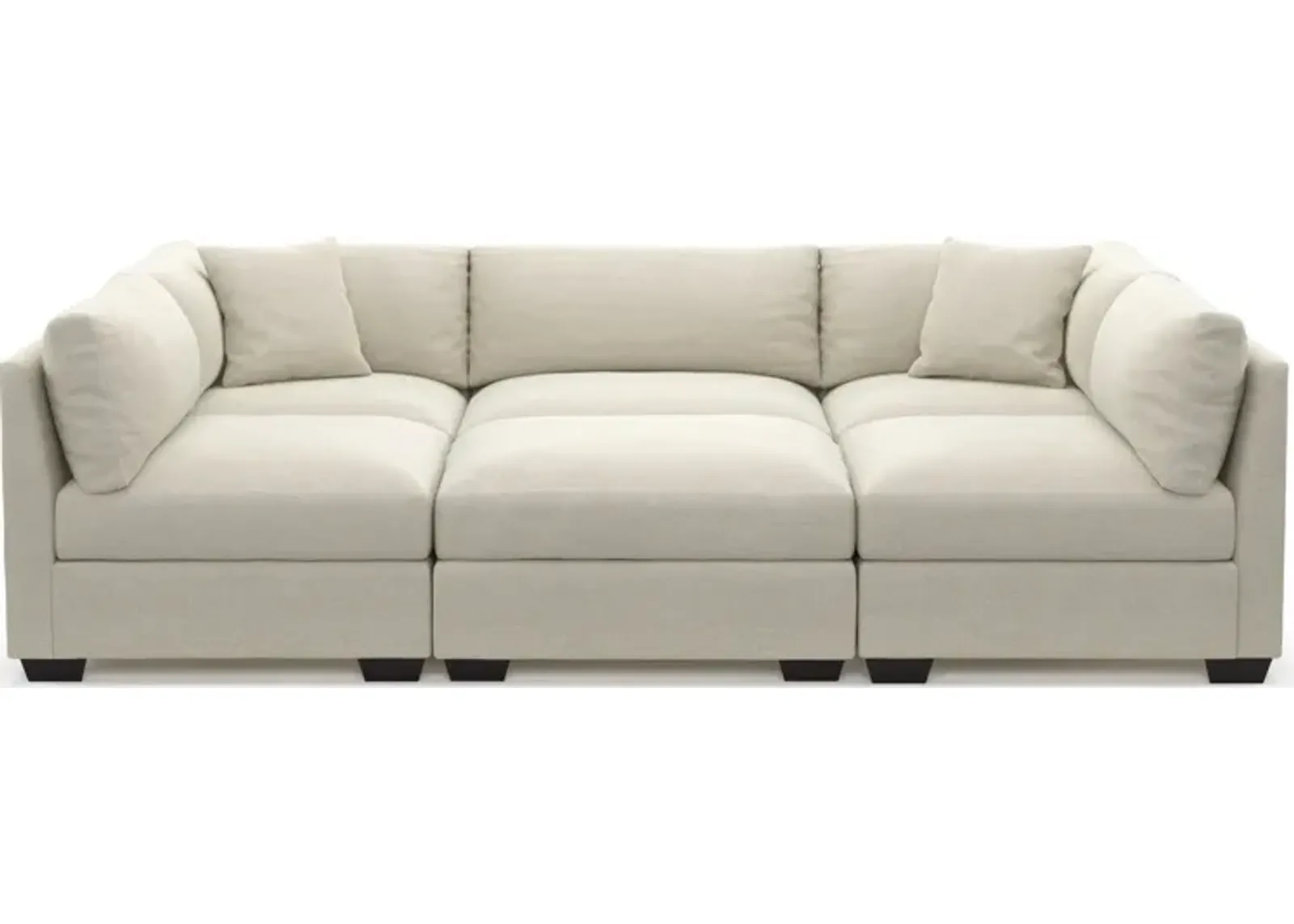 Beckham Hybrid Comfort 6-Piece Pit Sectional  - Curious Pearl